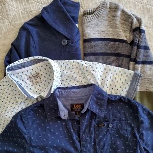 Boys size 8 shirt and sweater bundle